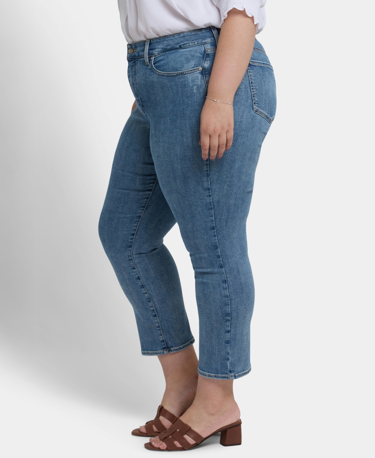 Nydj Plus Size Marilyn Straight Ankle Jeans In Blue