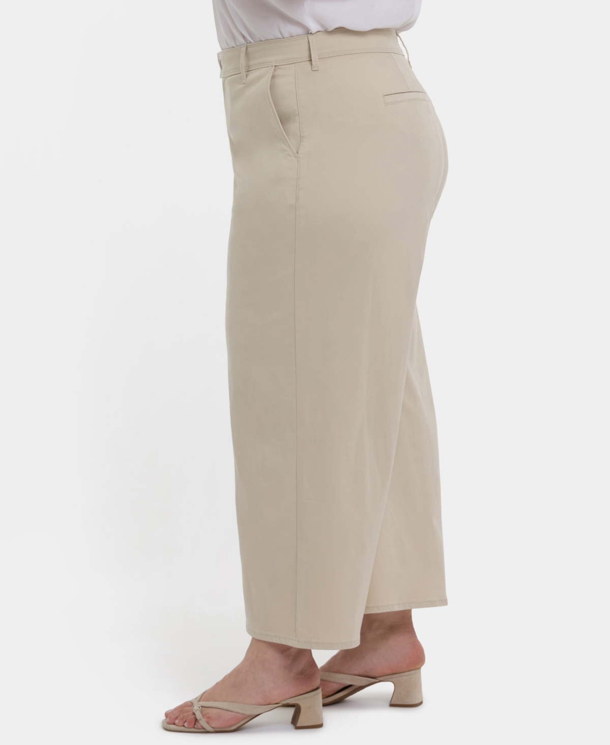 Nydj Mona High Waist Ankle Wide Leg Trouser Jeans In Neutral