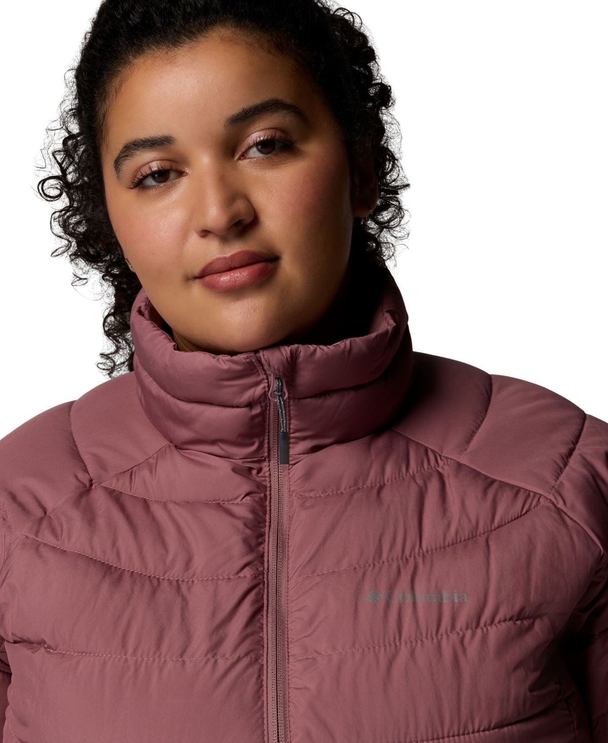 Columbia Plus Size Powder Lite Ii Full Zip Insulated Jacket In Purple
