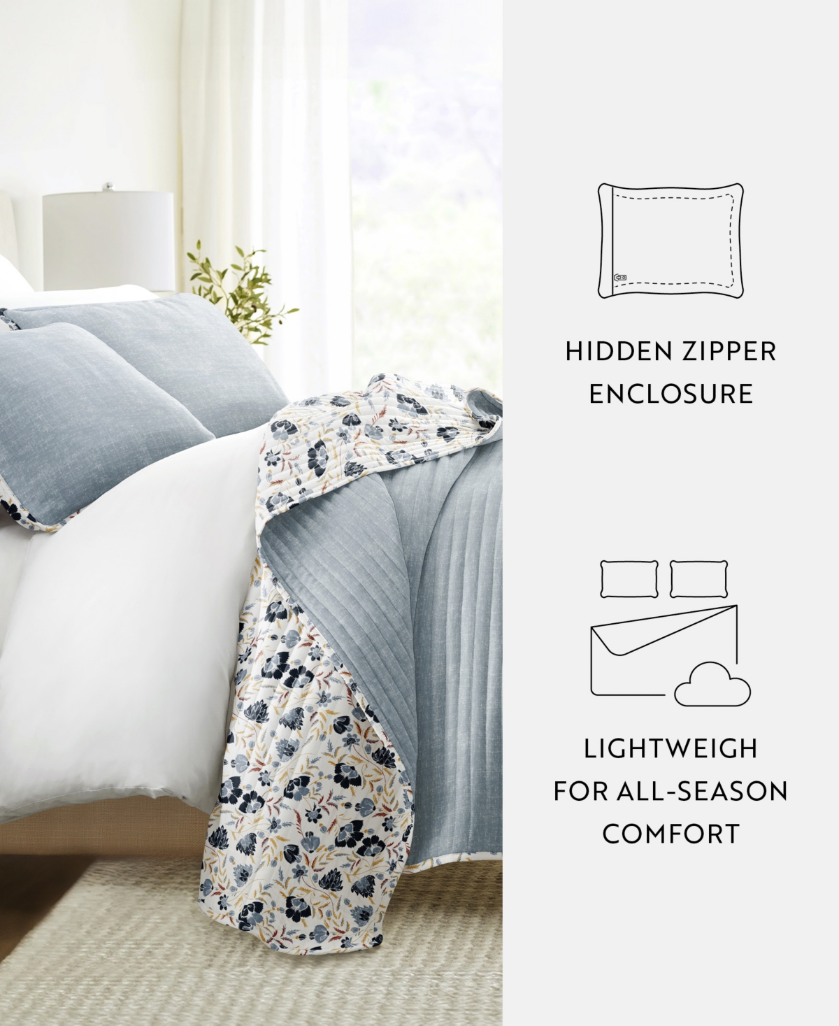 ienjoy Home French Jacobean Reversible 3-Pc. Quilt Set, Full/Queen