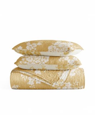 Distressed Bouquet Reversible 3-Pc. Quilt Set, King/California King