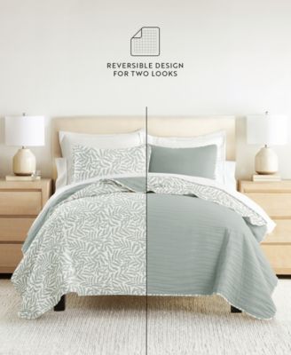 Tossed Ferns Reversible 2-Pc. Quilt Set, Twin/Twin XL