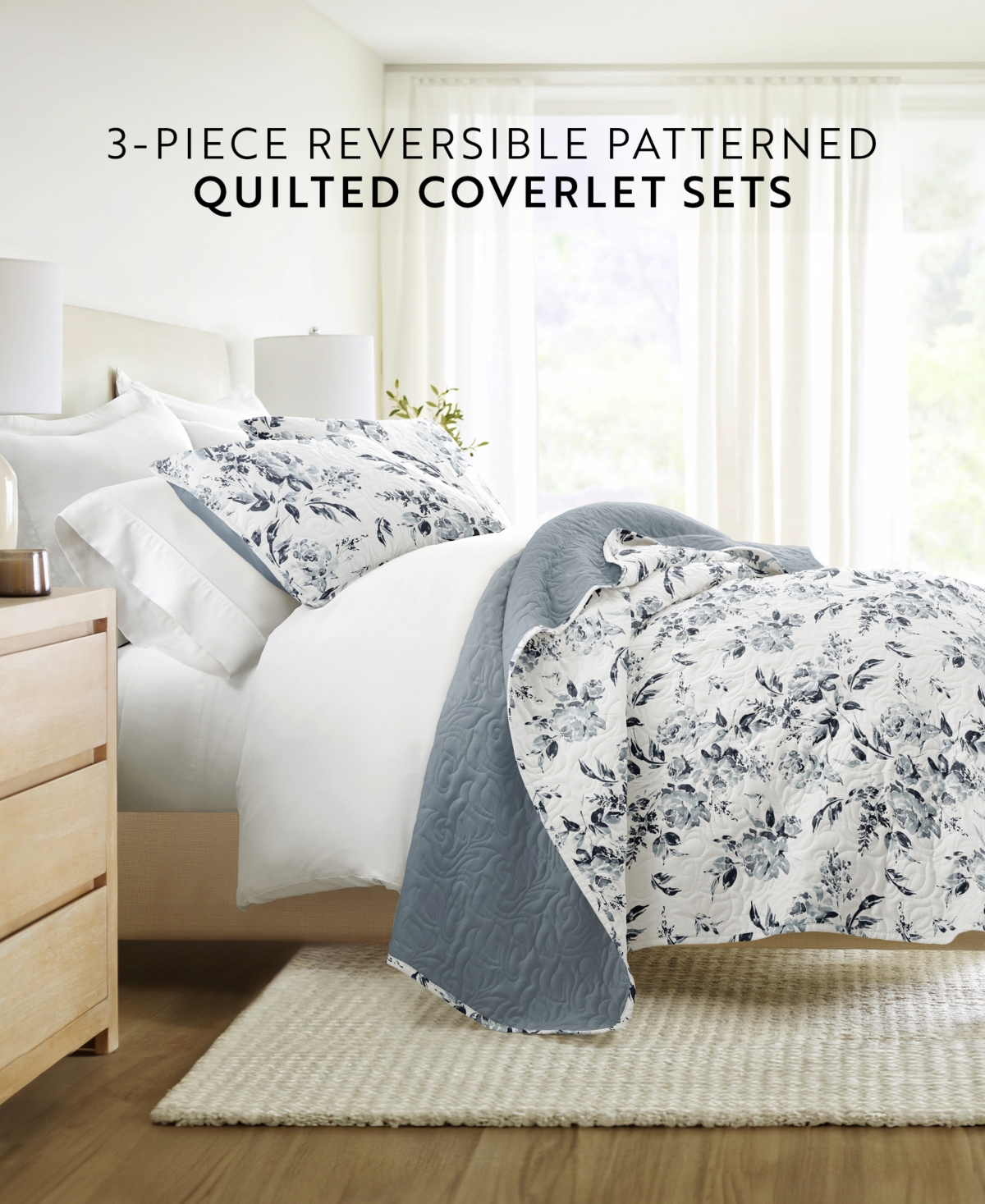 ienjoy Home Rose Garden Reversible 2-Pc. Quilt Set, Twin/Twin Xl