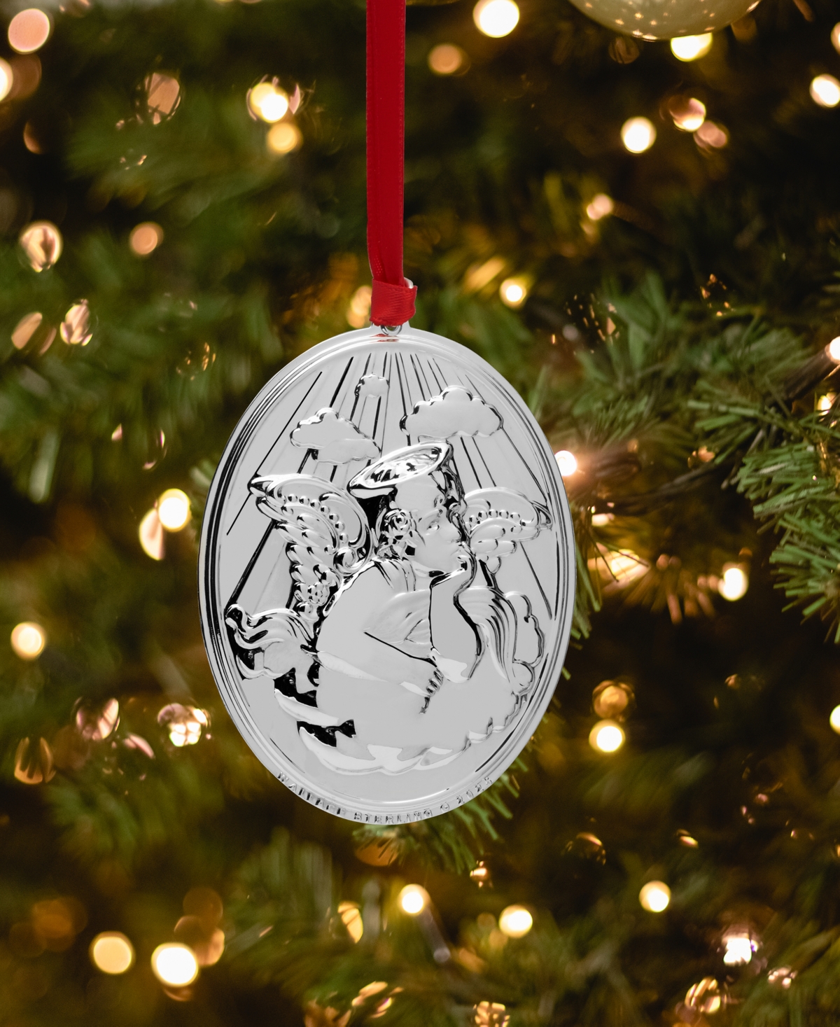 Wallace 2025 Sterling Silver Grande Baroque Angel Ornament, 25th Edition