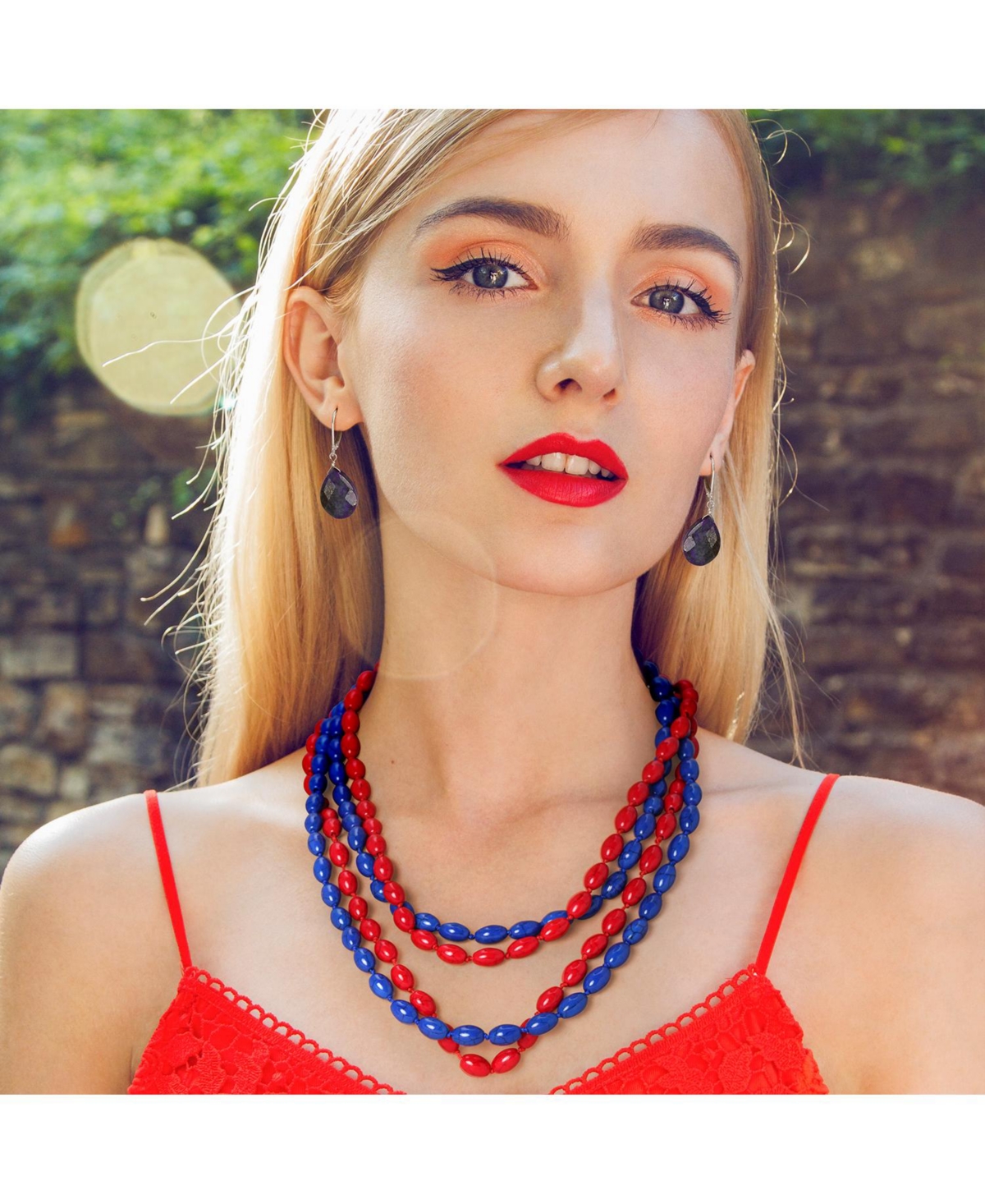 Bling Jewelry Classic Briolette Lapis Lazuli & Amethyst Teardrop Dangle Earrings in Sterling Silver