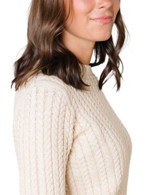 Women's Organic Peasant Sleeve Cable Sweater