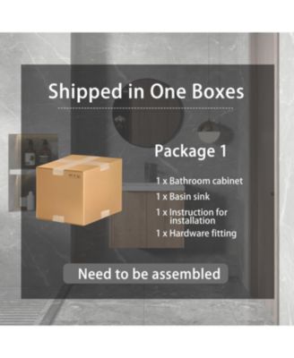 24 Inch Floating Bathroom Vanity with Sink and Soft-Close Doors for Small Spaces