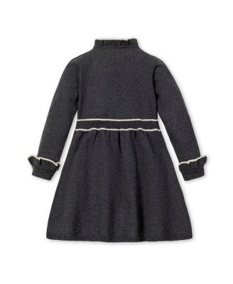 Toddler Girls' Organic Long Sleeve Ruffle Trim Sweater Dress