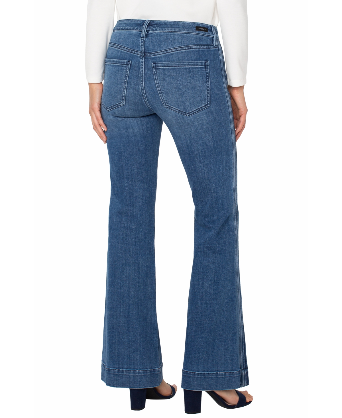 Liverpool Los Angeles Women's Hannah Flare Self Trim Jeans In Blue