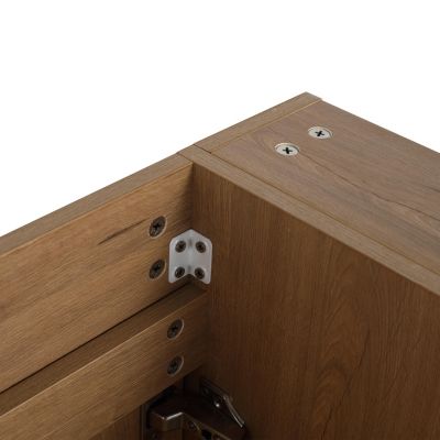 30 Inch Bathroom Vanity with Black Ceramic Basin and Adjustable Open Shelf