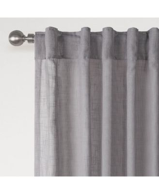 Textured Double Ruffle Rod Pocket Curtains Pair, 52"x96"