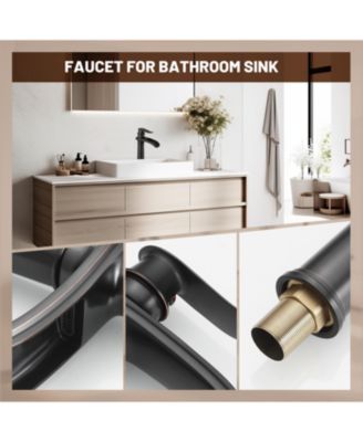 Waterfall Single Hole Single Handle Bathroom Vessel Sink Faucet with Pop-Up Drain Assembly