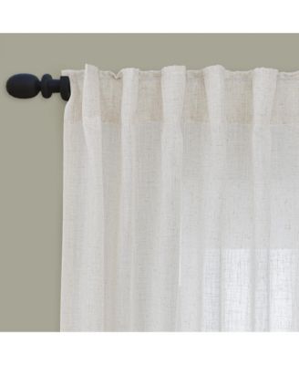 Extra Long Linen Blend Light Filtering Curtains for Living Room (2 Panels), 52"x108"