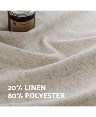 Linen Blend Light Filtering Curtains for Living Room (2 Panels), 52"x45"