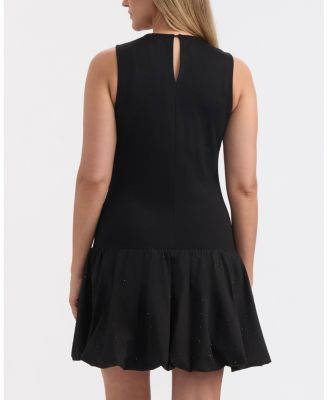 Women’s Mixed Media Balloon Skirt Dress