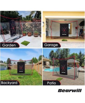 10x7ft Heavy Duty Golf Practice Net - Includes Mat, Target Cloth, 8 Tees, 6 Balls & Carry Bag, for Backyard, Indoor & Outdoor Training