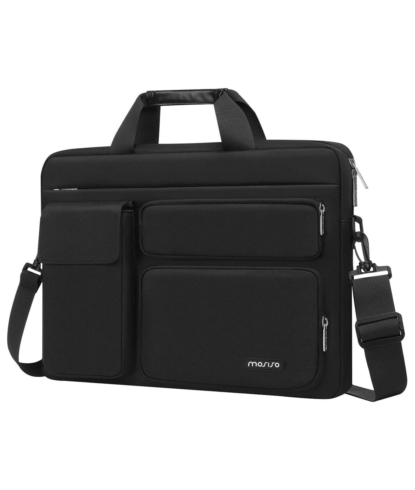 Сумка MOSISO Black 15-15.6 Inch Laptop Shoulder - Compatible with MacBook Pro 16", HP, Dell, Lenovo - Computer Bag with 2 Raised Pockets — фото 1