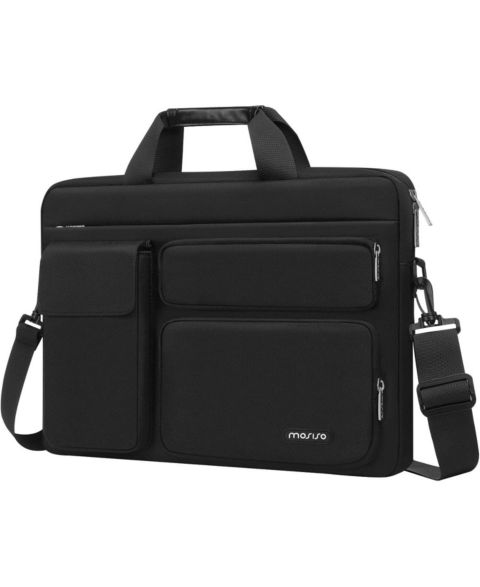 Сумка MOSISO Black 15-15.6 Inch Laptop Shoulder - Compatible with MacBook Pro 16", HP, Dell, Lenovo - Computer Bag with 2 Raised Pockets