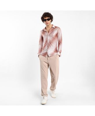 Men's Ombre-Pleated Shirt