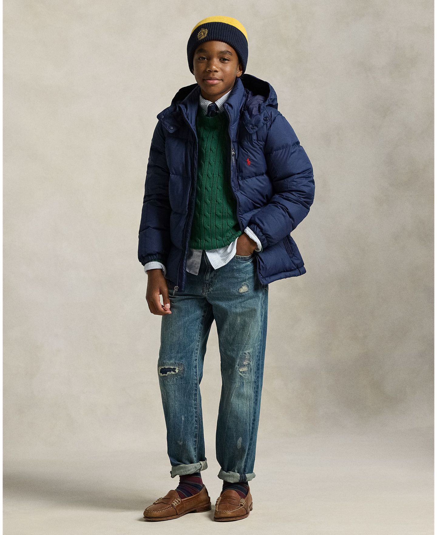 Куртка Polo Ralph Lauren Ripstop Down Hooded Jacket для мальчиков, цвет: Тёмно-синий — фото 3