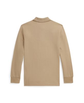 Big Boys Cotton Mesh Long Sleeve Polo Shirt