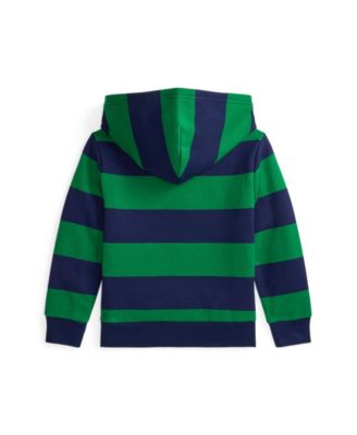 Toddler and Little Boys Rugby-Stripe Fleece Hoodie
