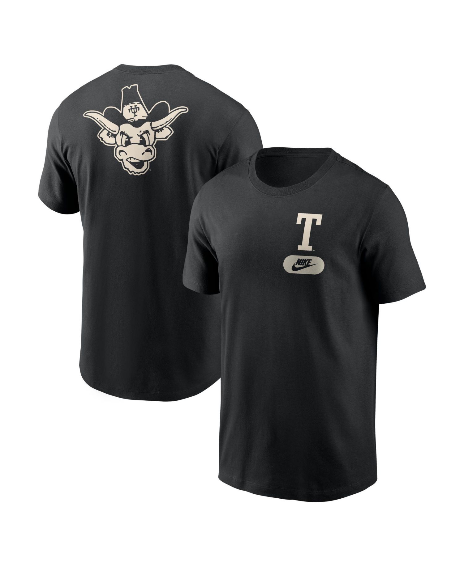 Men's Black Texas Longhorns Fashion 2-Hit T-Shirt