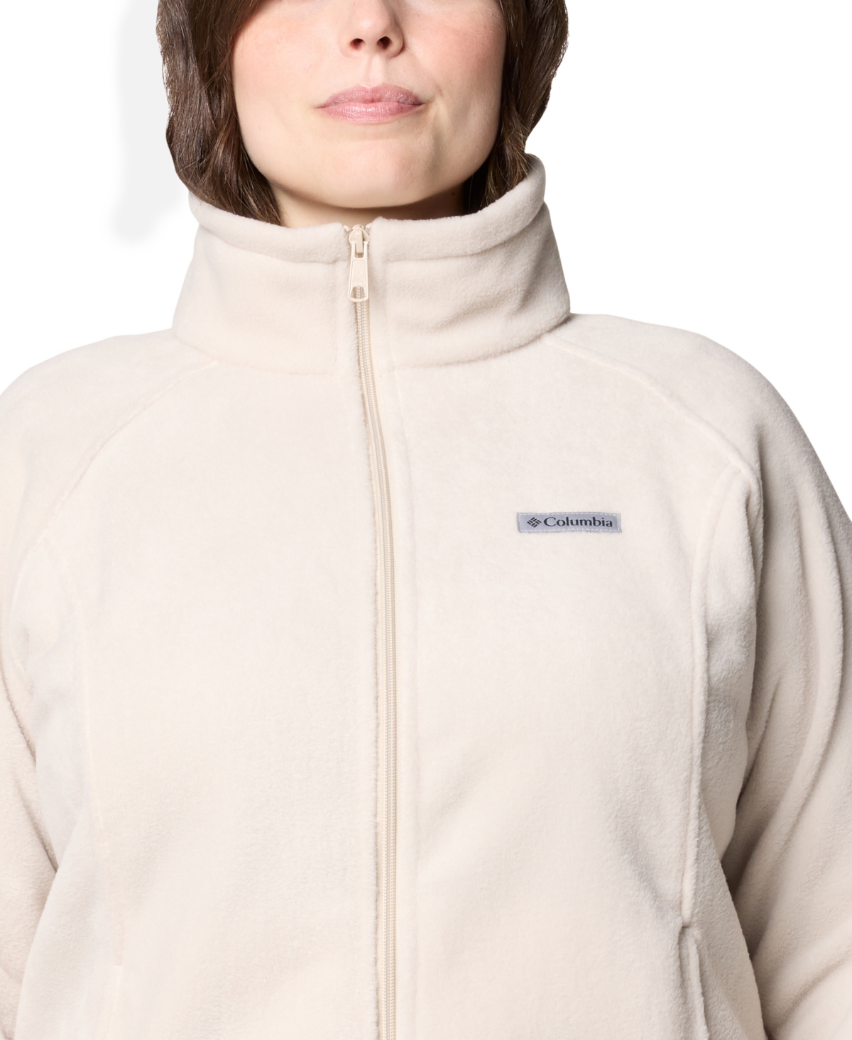Columbia Plus Size Benton Springs Fleece Long Sleeve Jacket In Neutral