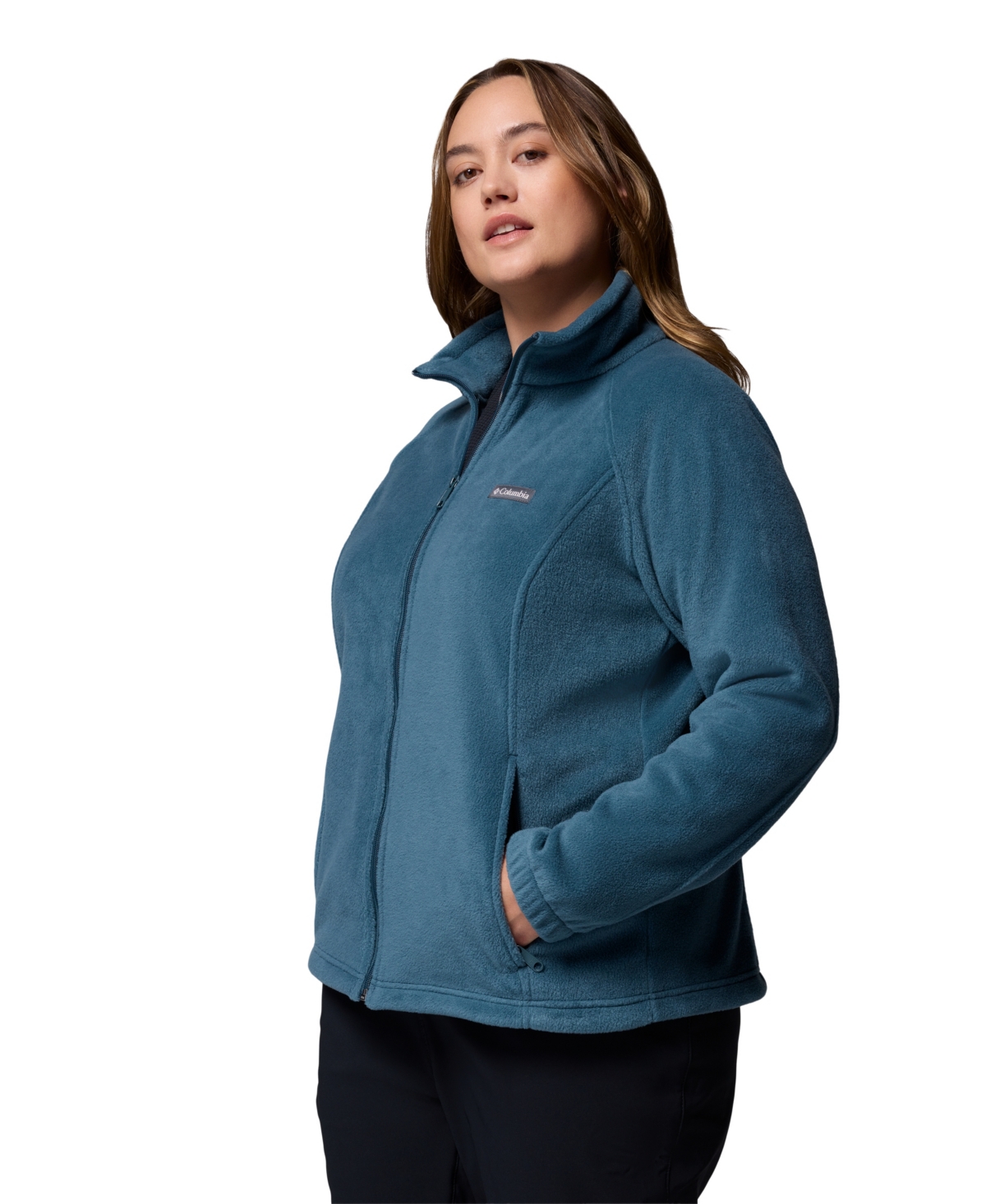 Columbia Plus Size Benton Springs Fleece Long Sleeve Jacket In Blue
