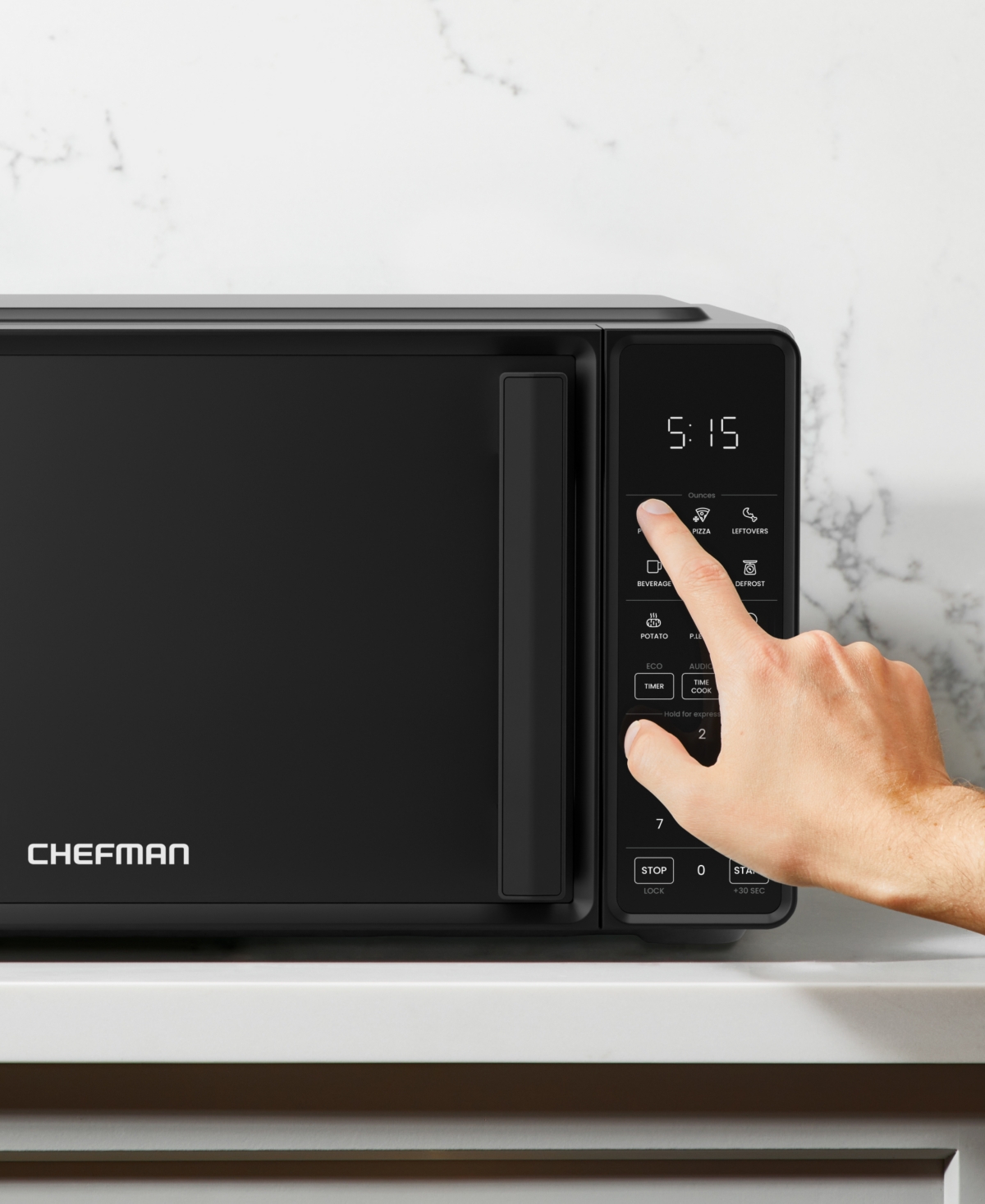 Chefman Countertop 0.7 Cu. Ft. Microwave Oven In Black