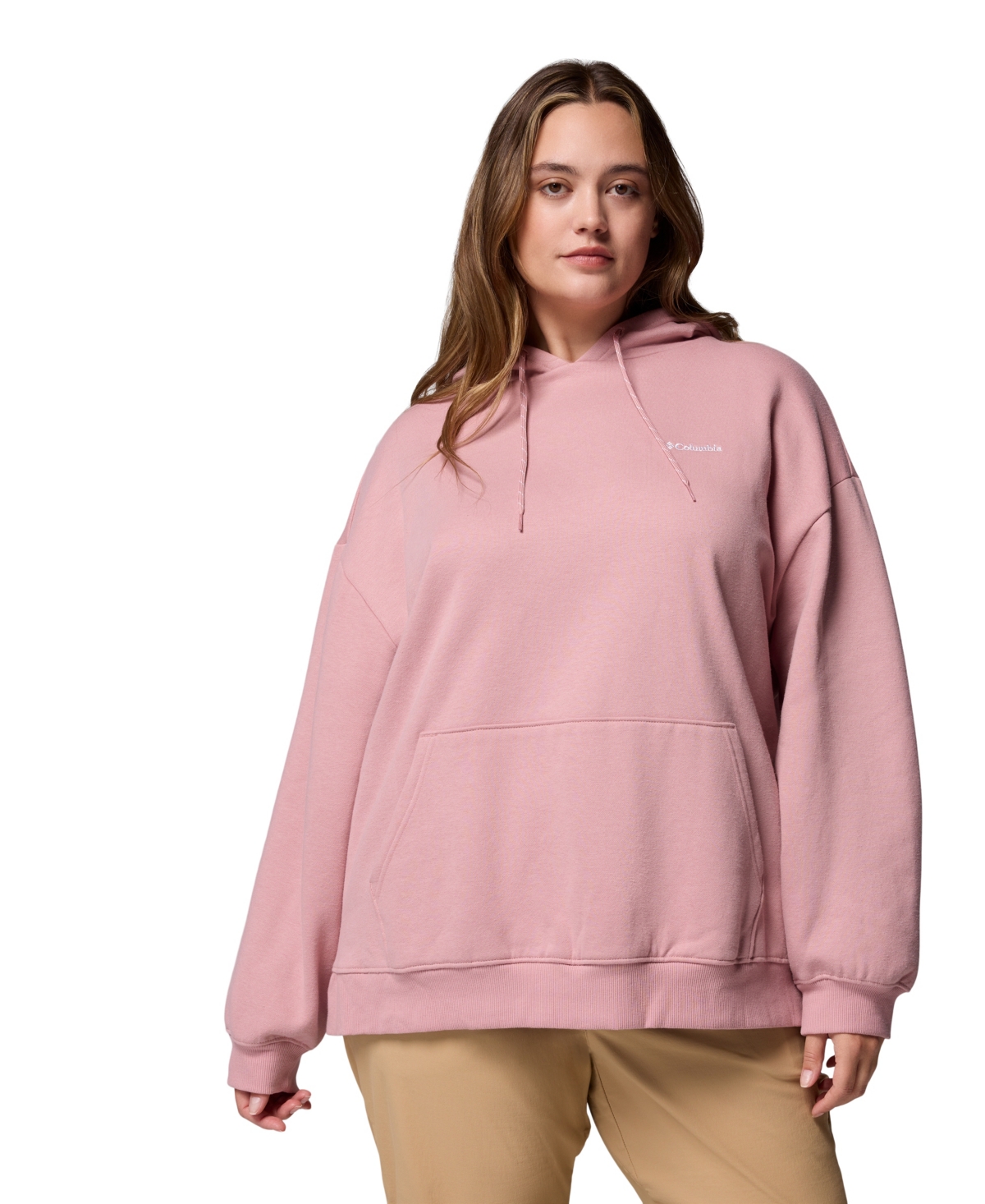 Columbia Plus Size Aldermore Kangaroo Pocket Hoodie In Pink