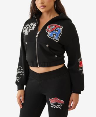 Women's Crystal Patched Zip Hoodie