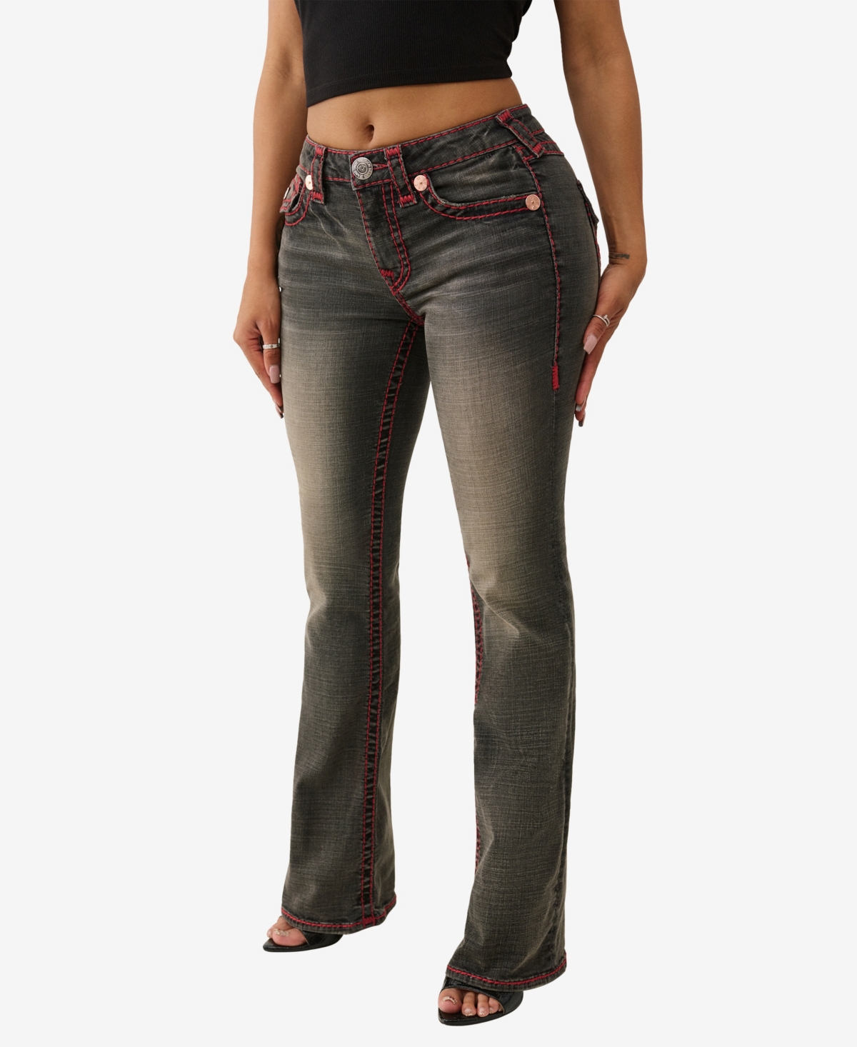 True Religion Women's Becca Super T Bootcut Flap Jeans In Multi