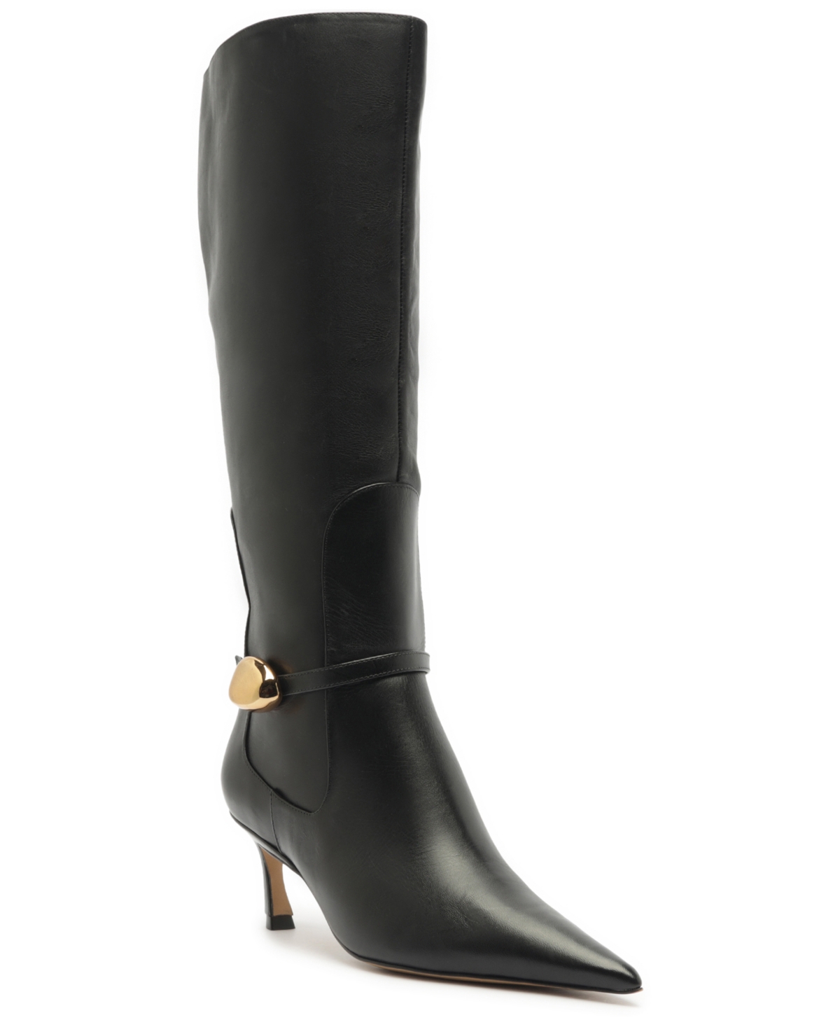 Arezzo Farrah Pointed Toe Knee High Boot In Black