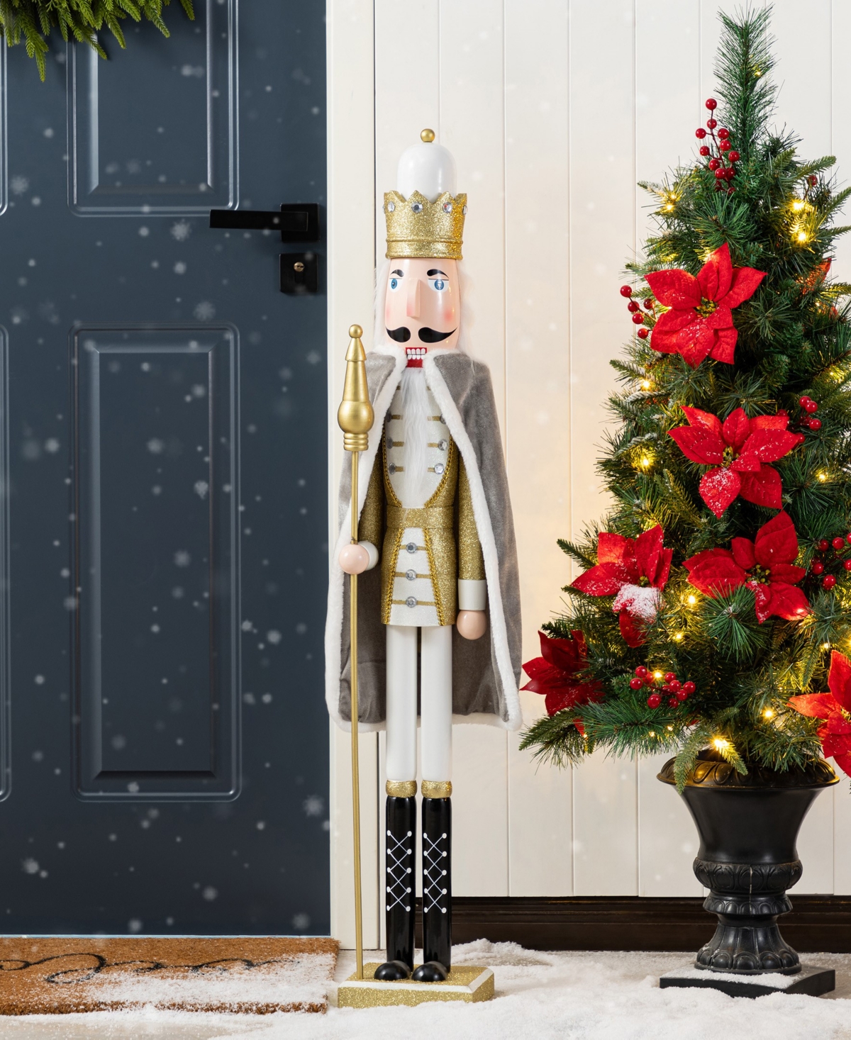 Glitzhome 42" Wooden Christmas King Nutcracker In Multi