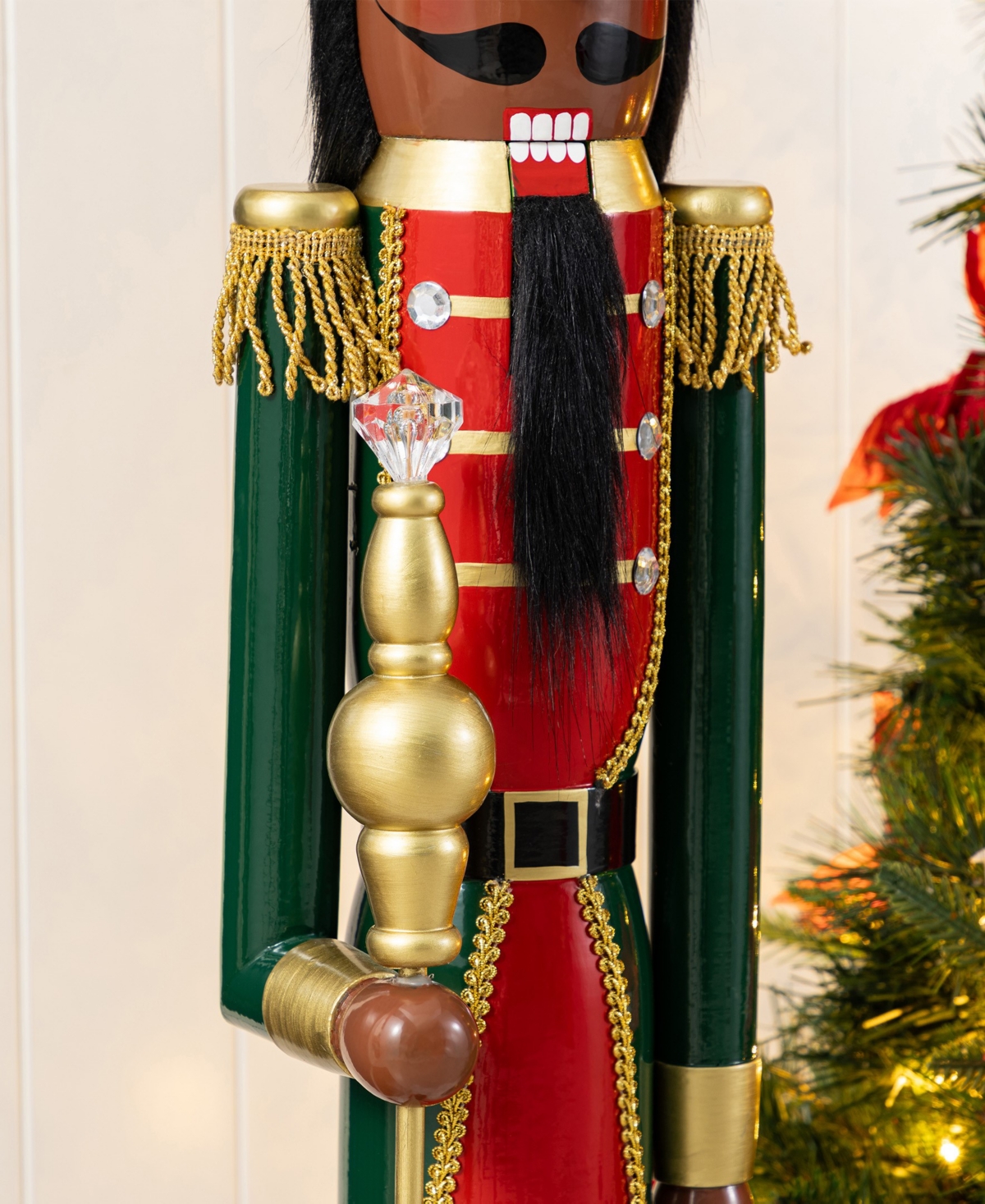 Glitzhome 42" Wooden Christmas African King Nutcracker In Multi