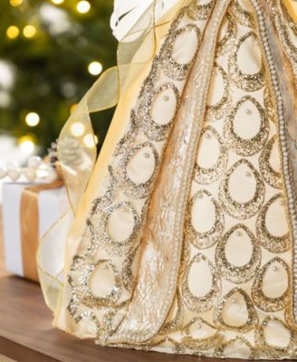 18.5" Faux Fur Christmas Angel Tree Topper