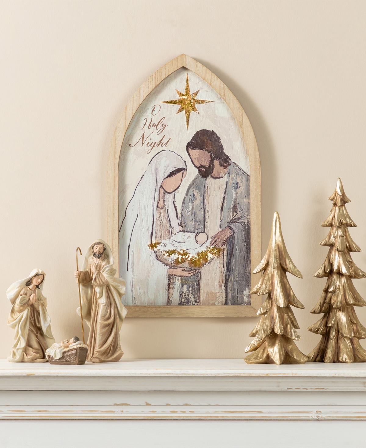Glitzhome 19.75" Wooden Nativity Scene Wall Decor In Multi