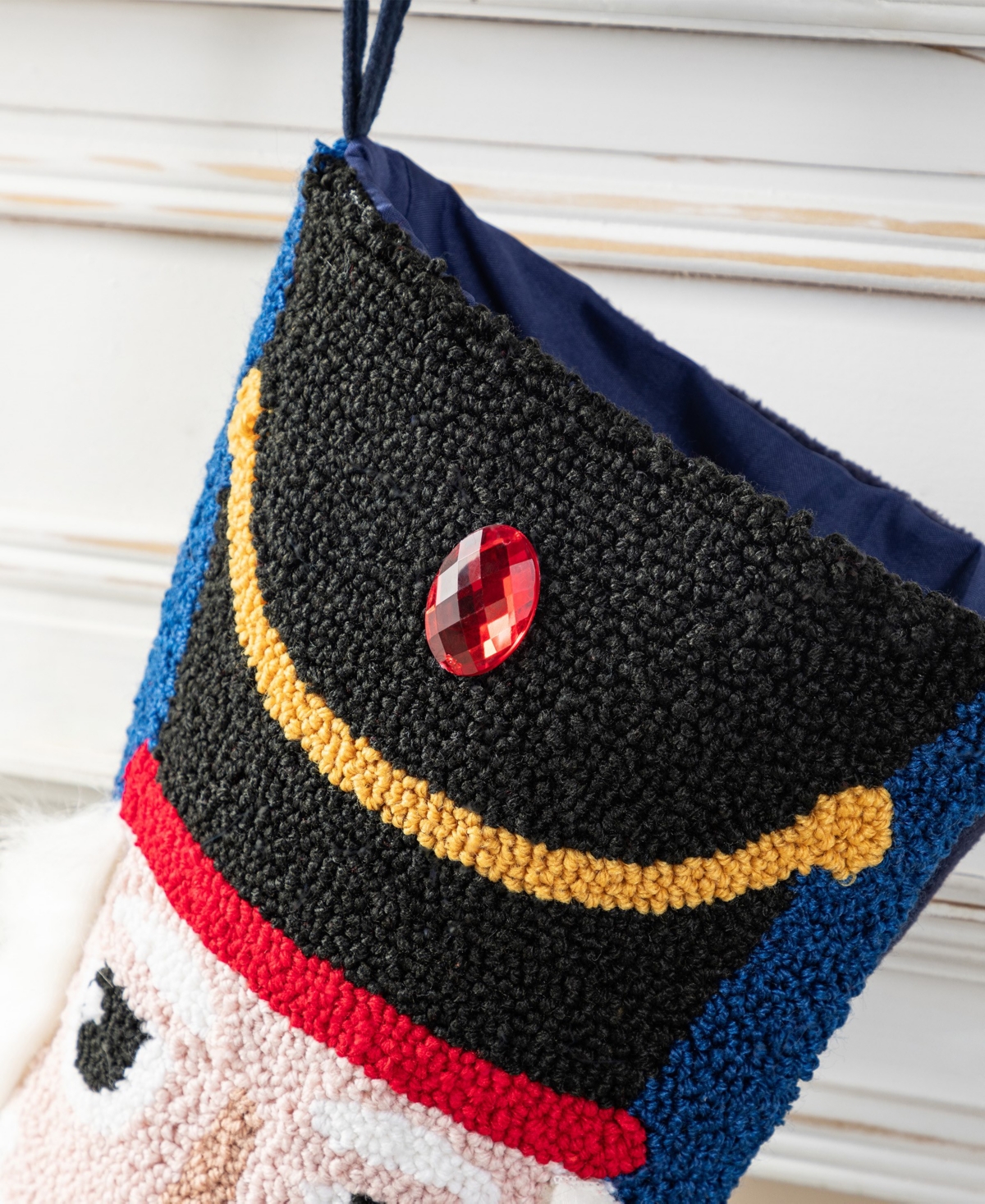 Glitzhome 21" Hooked Nutcracker Christmas Stocking In Multi