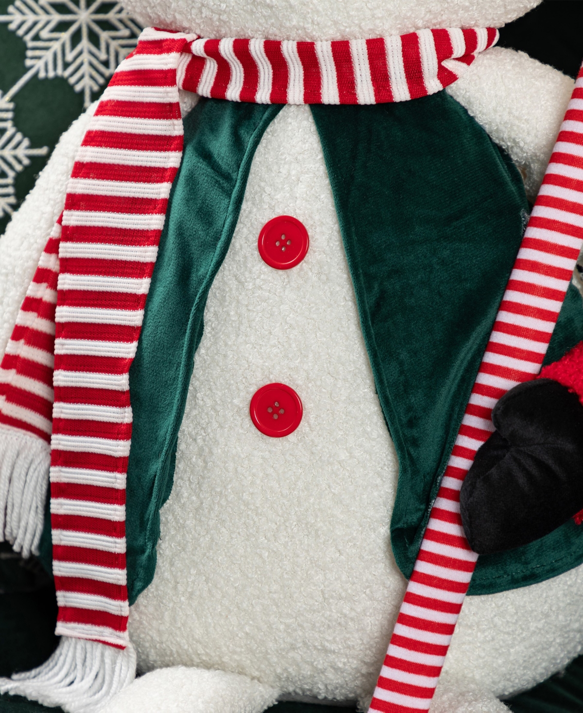 Glitzhome 60" Christmas Oversized Fabric Snowman with Dangle Legs