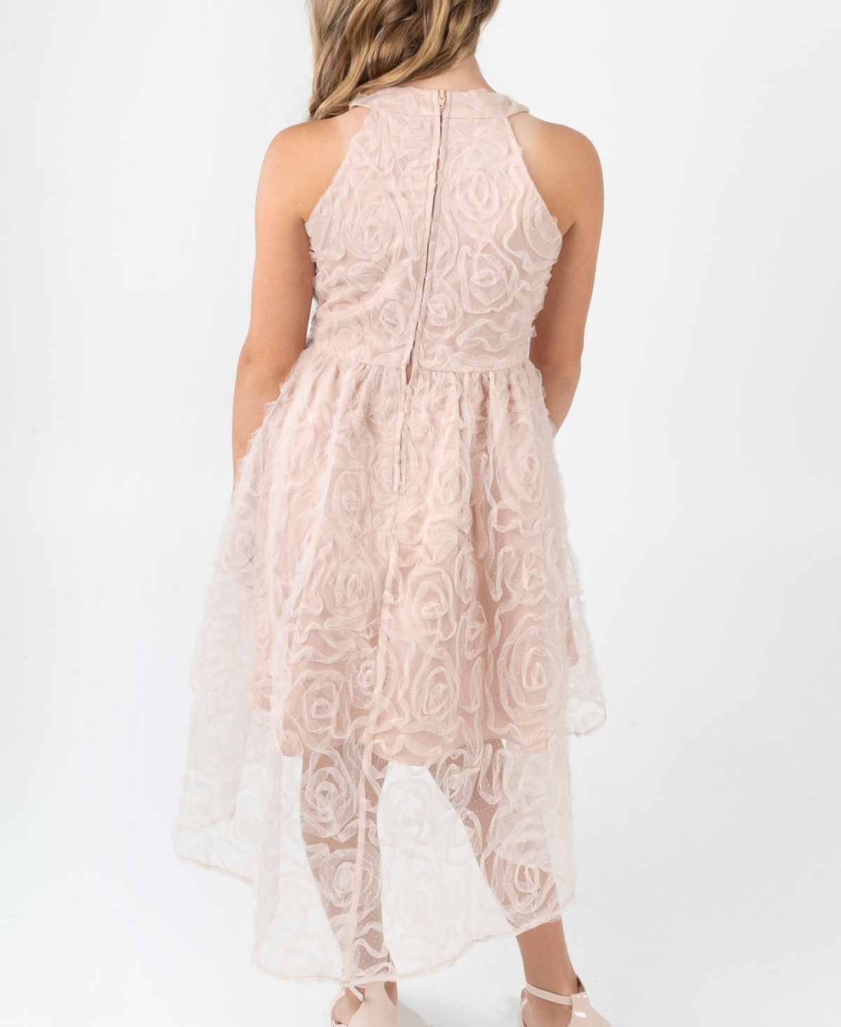 Rare Editions Big Girls Glitter Soutache Social Dress In Brown