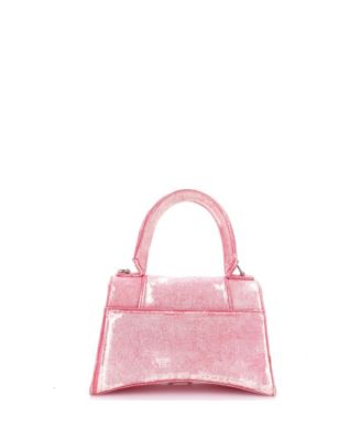 Small Hourglass Top Handle Bag Denim Printed Leather