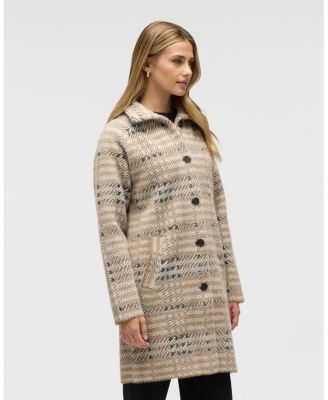 Women's Knee Length Patterned Eyelash Coatigan