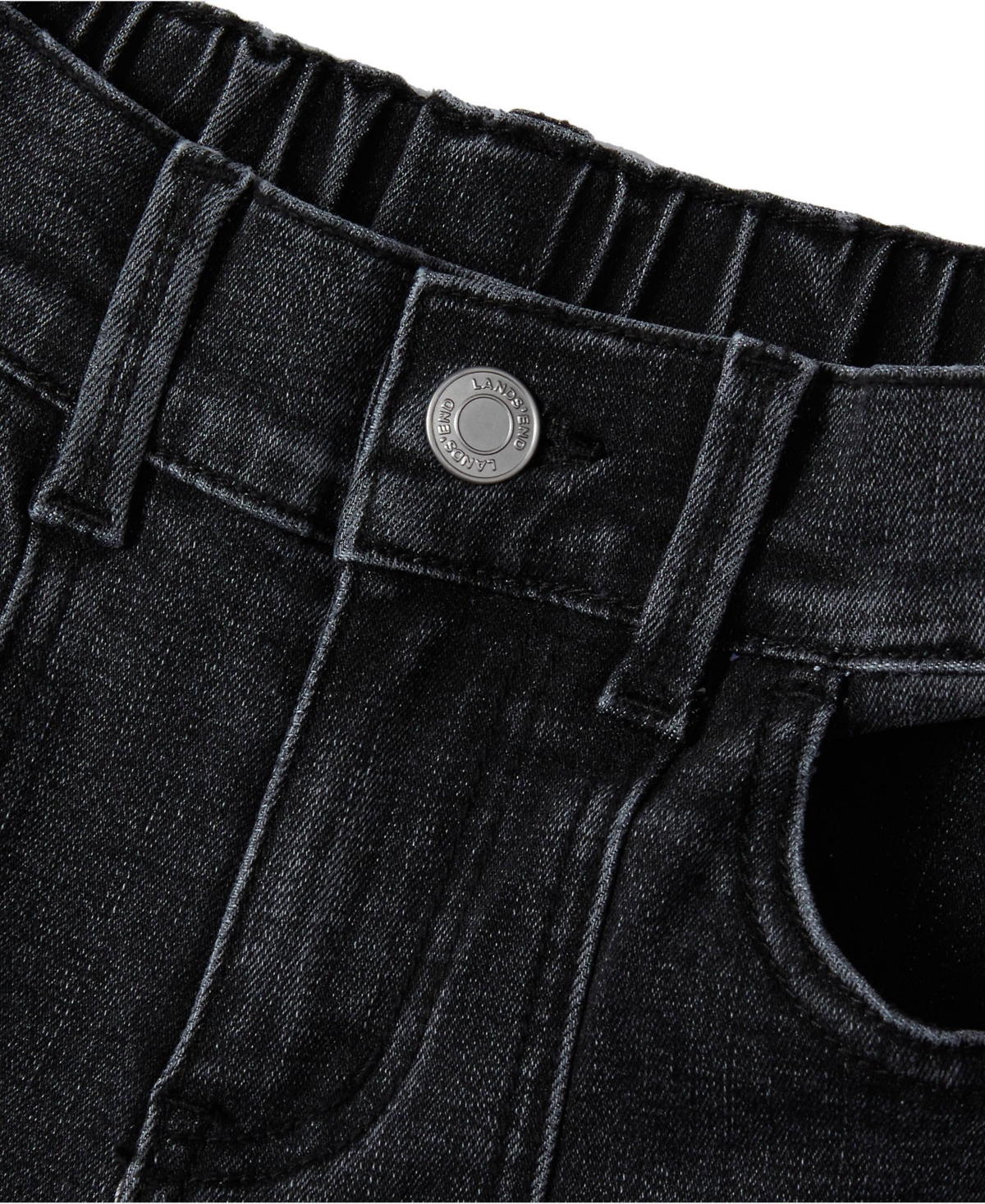 Lands' End Girls Denim Cargo Wide Leg Jeans