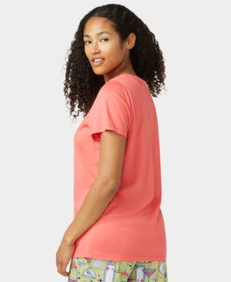 Women's Solid Short-Sleeve Scoop-Neck Sleepwear Top