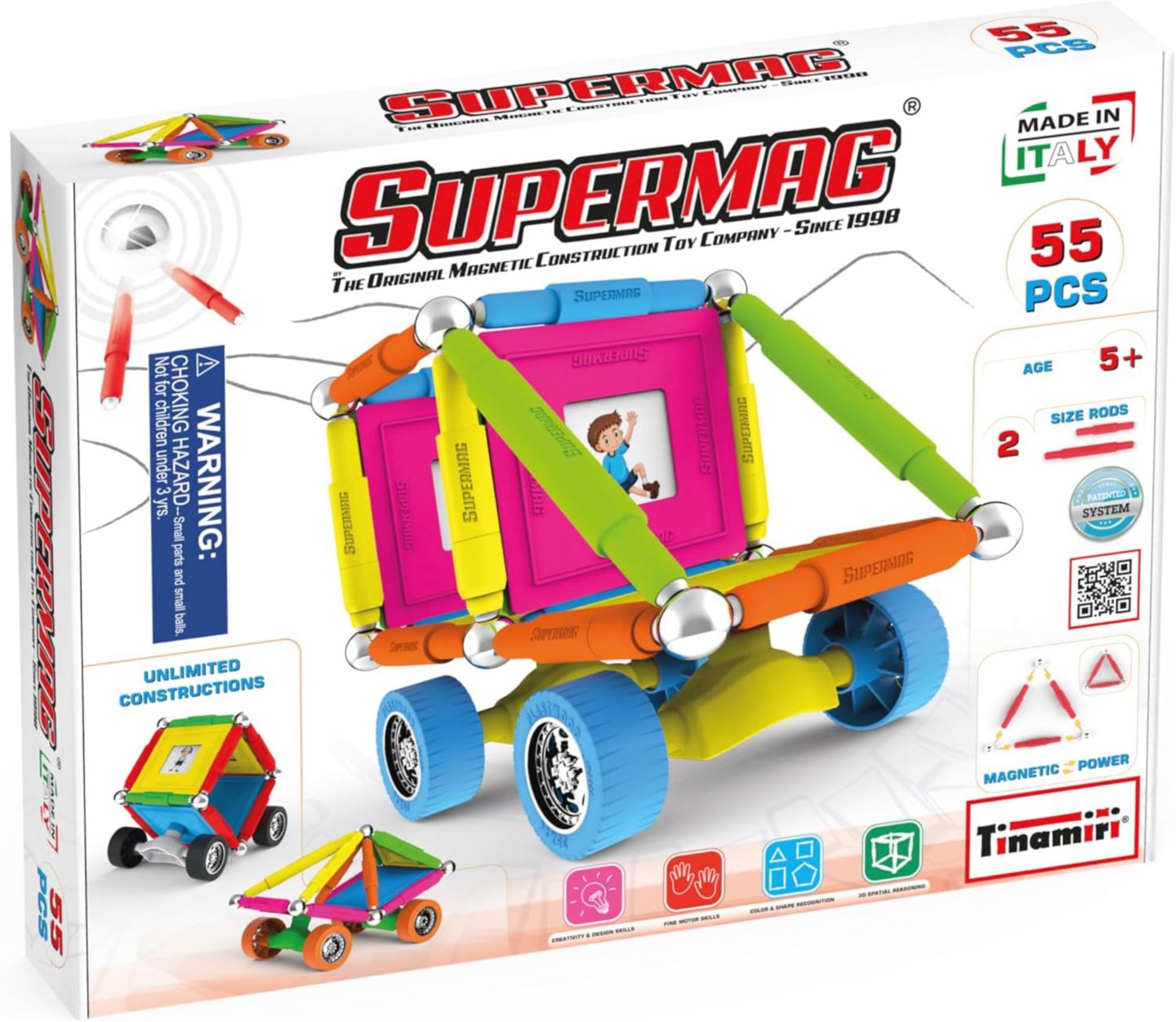 Детский конструктор Tinamiri SuperMag Wheels 55 — фото 1