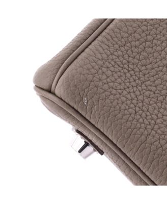 Pre-Owned Hermes Birkin 25 Handbag Grey Togo with Palladium Hardware