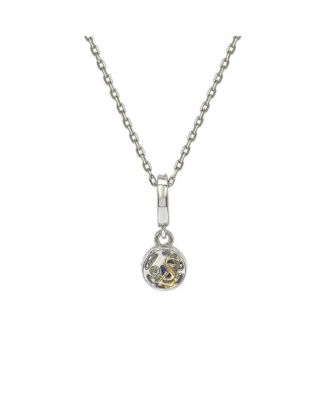 Suzy Levian Sterling Sapphire & Created Sapphire Solitaire Halo Drop Pendant Necklace