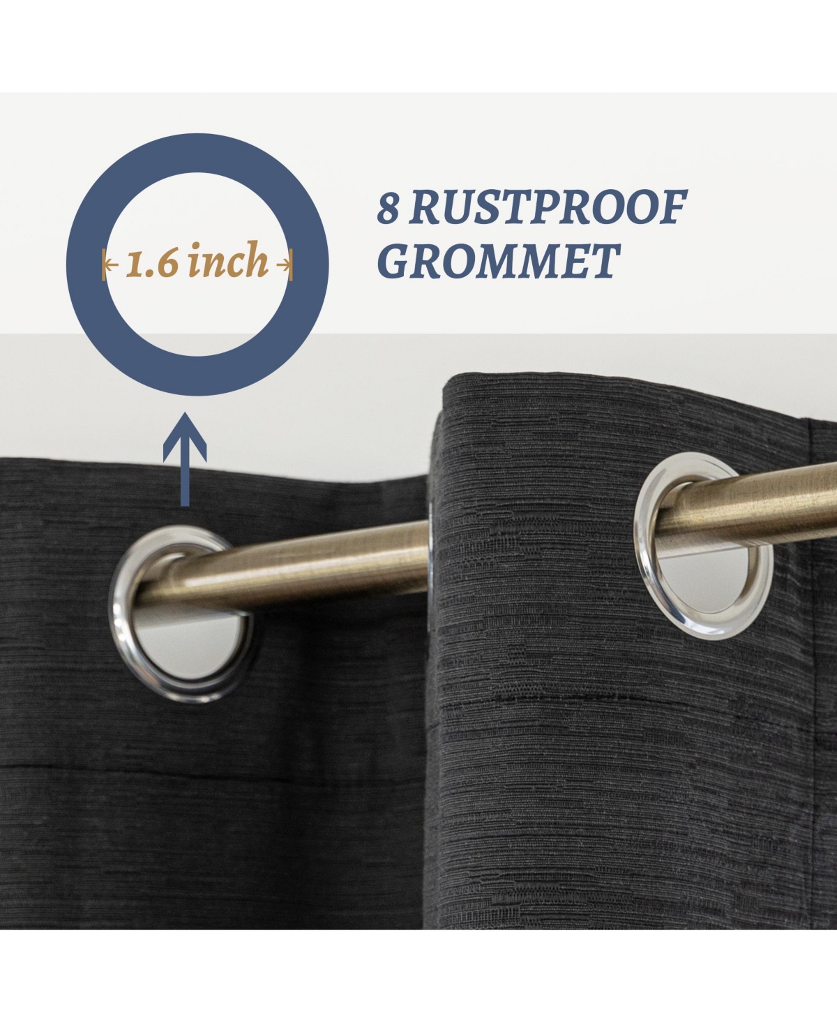 Awesome Home 100% Blackout Cotton Blend Thermal Grommet Curtains, 2 Panels