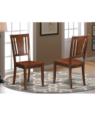 3 Pc. Mahogany Finish Asian Wood Ladder-Back Rectangular Dining Table Set